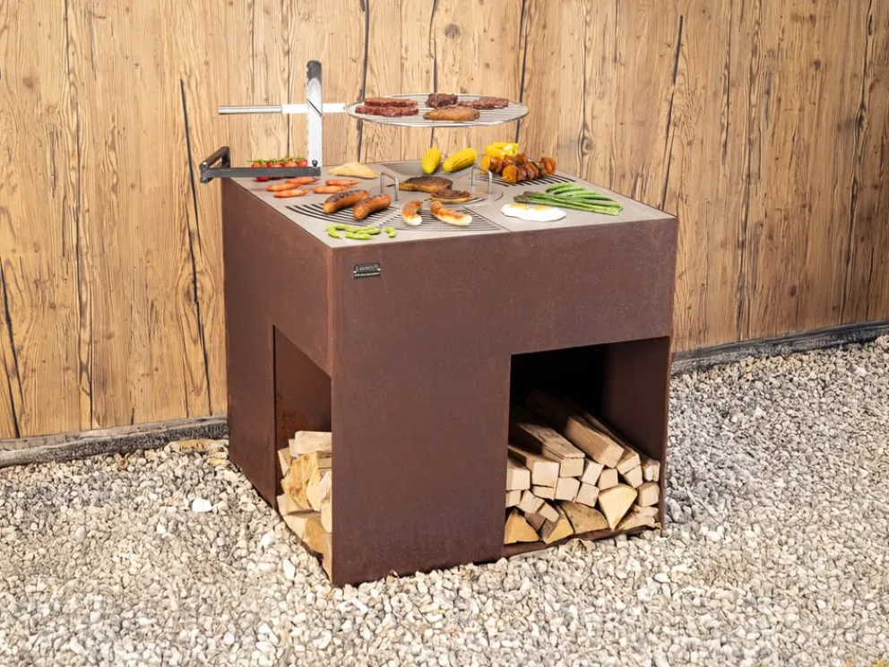 Nouvel Feuerschale & Grill Cubo Pro rostrot
