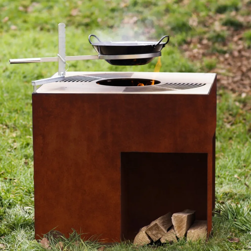 Nouvel Feuerschale & Grill Cubo Pro rostrot