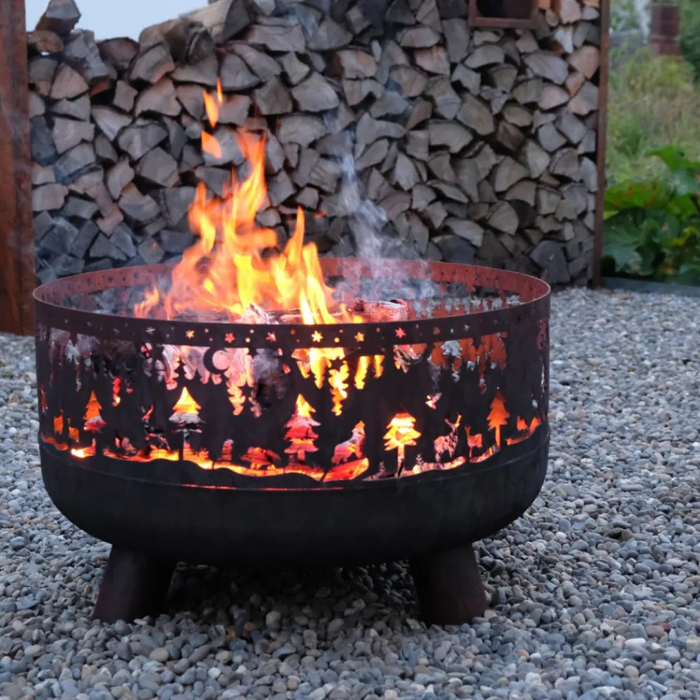 Nouvel Feuerschale Forest schwarz, silber Clearance