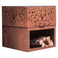 Eldur Feuerschale Pro Cube rostrot Hot
