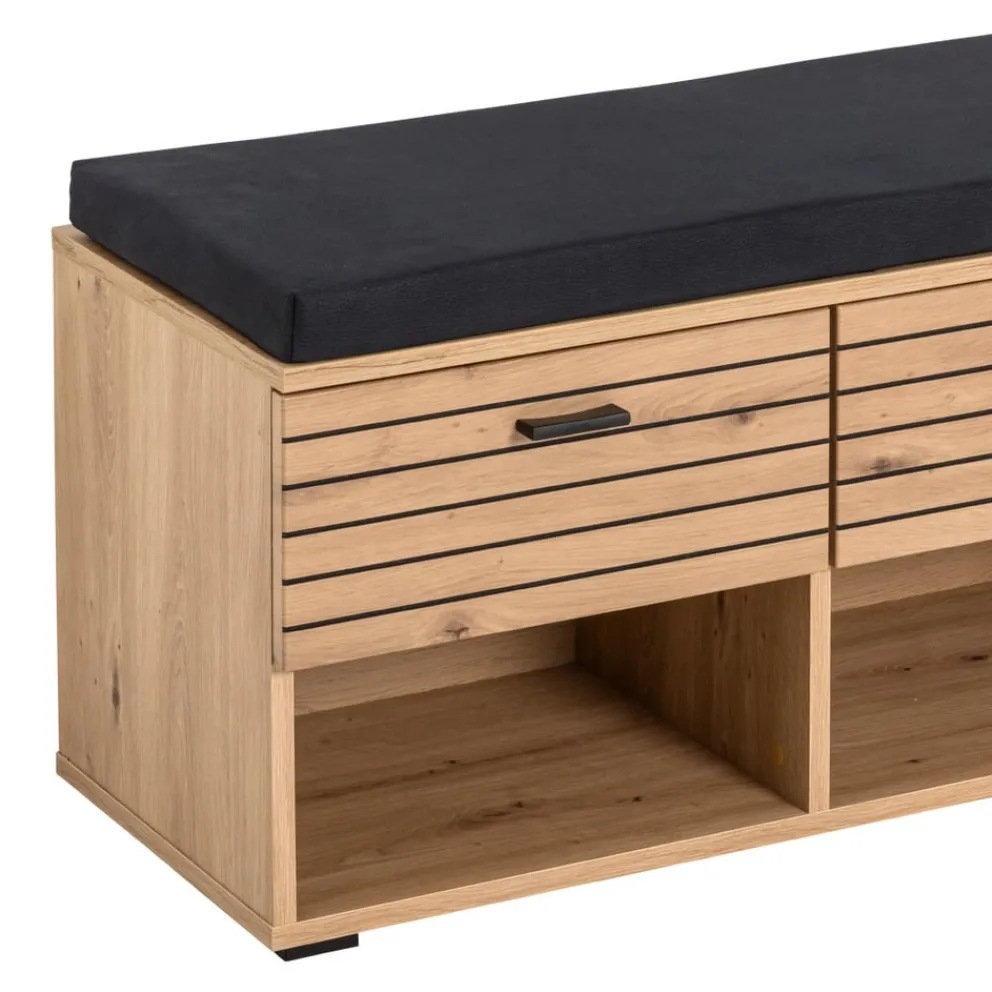 Voleo Garderobenbank Buffalo eichefarbig, schwarz Discount