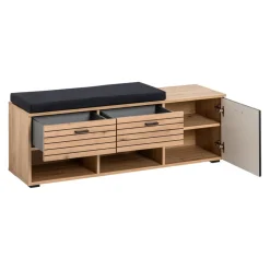 Voleo Garderobenbank Buffalo eichefarbig, schwarz Discount