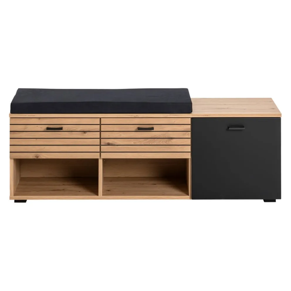 Voleo Garderobenbank Buffalo eichefarbig, schwarz Discount
