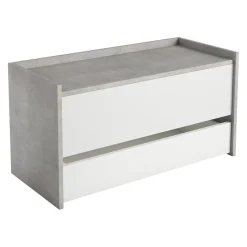 Sikelia Garderobenbank Shoe betongrau, weiss New