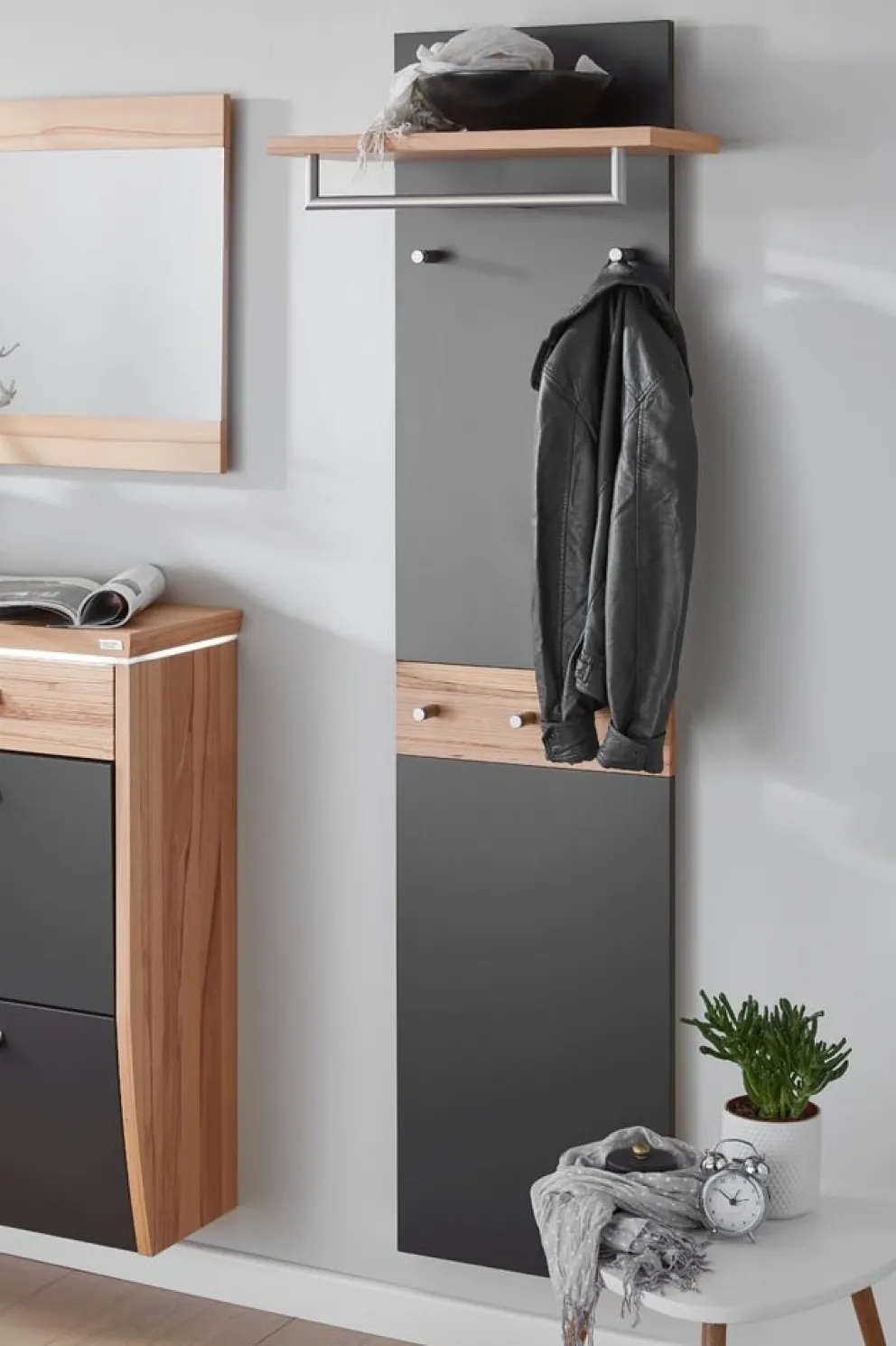 Dieter Knoll Garderobenpaneel Arco buchefarbig, dunkelbraun