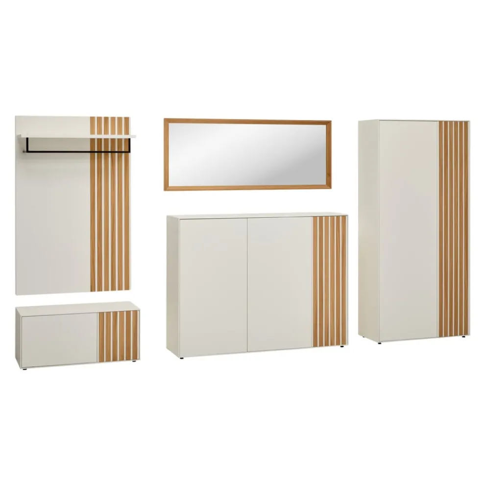 Edition Garderobenpaneel ENYO eichefarbig, weiss New