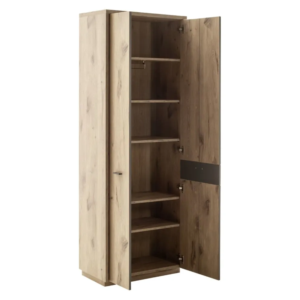 Voleo Garderobenschrank Damas eichefarbig, grau New