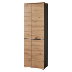 Voleo Garderobenschrank Detroit eichefarbig, graphitgrau Hot