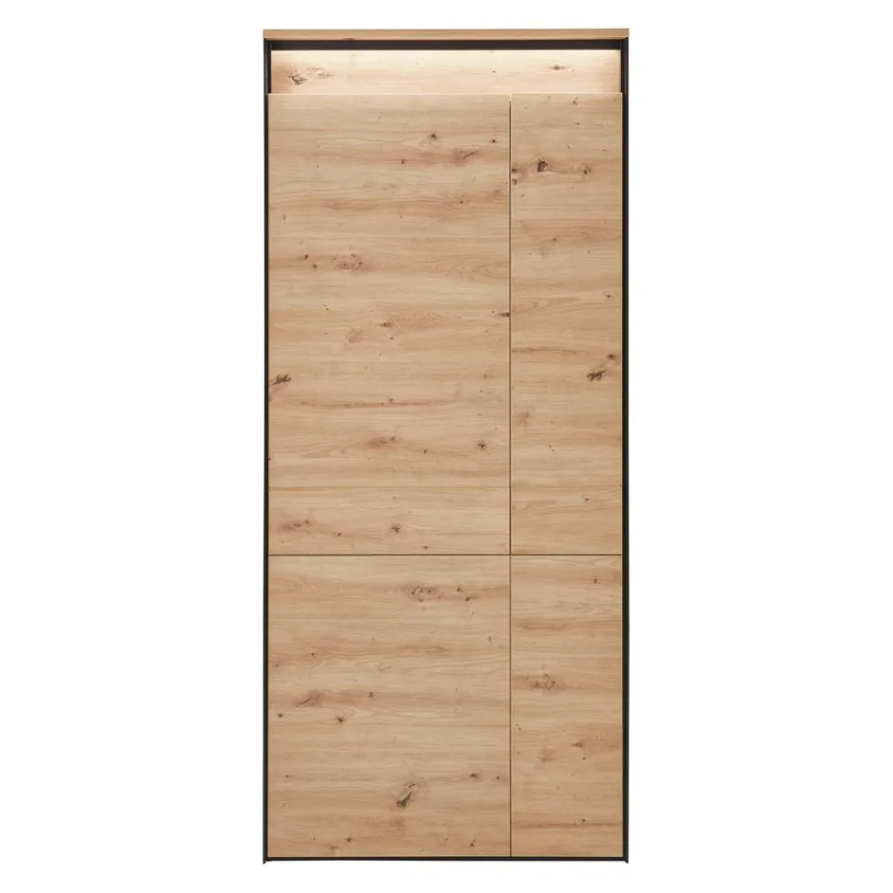 Voleo Garderobenschrank Edra eichefarbig, schwarz Clearance
