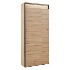 Voleo Garderobenschrank Edra eichefarbig, schwarz Clearance