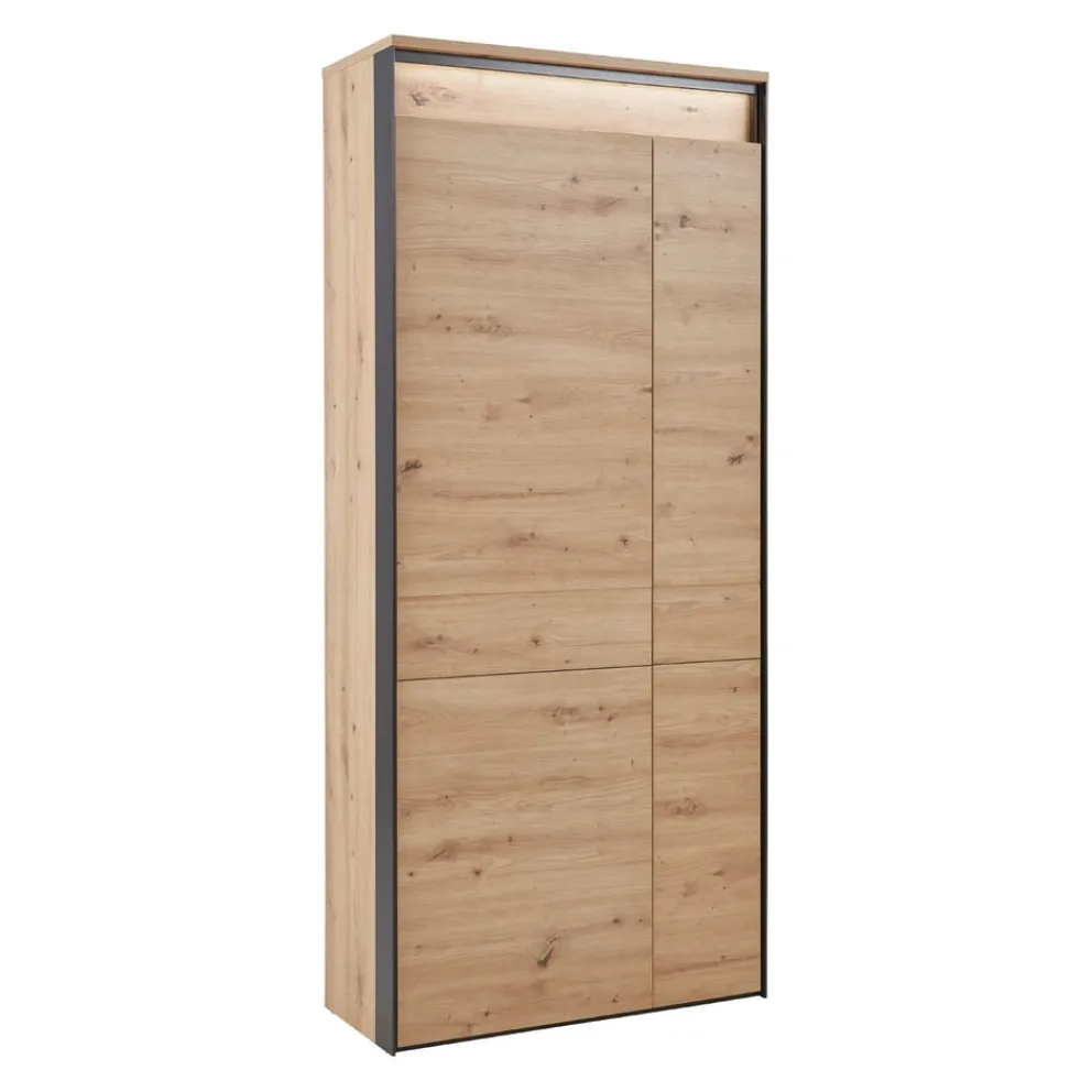 Voleo Garderobenschrank Edra eichefarbig, schwarz Clearance