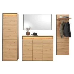 Voleo Garderobenschrank Edra eichefarbig, schwarz Sale