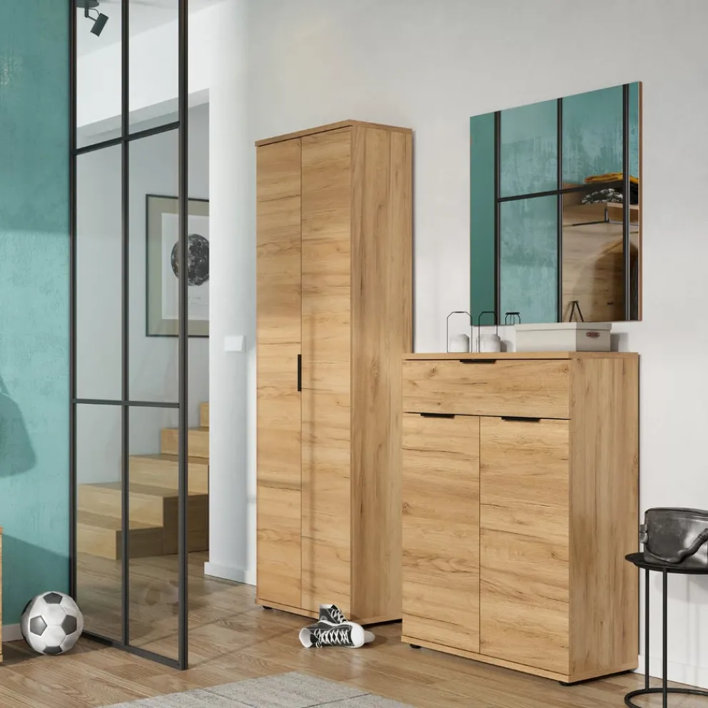 MID.YOU Garderobenschrank Fremont navarra-eiche-nb. New