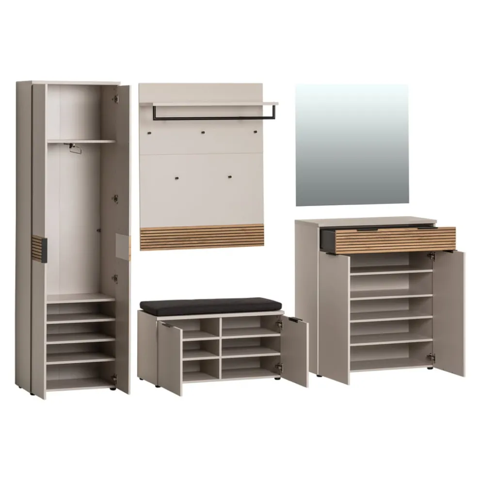 Voleo Garderobenschrank Indo eichefarbig, kaschmir Discount