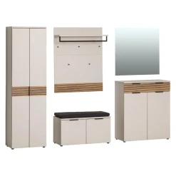 Voleo Garderobenschrank Indo eichefarbig, kaschmir Discount