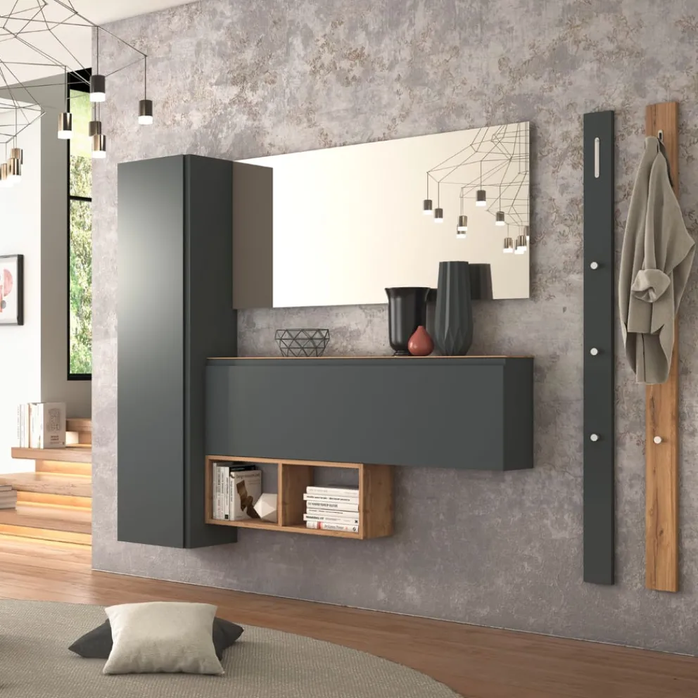 Moderano Garderobenschrank Lecco Plus anthrazit