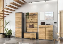 Xora Garderobenschrank Lilo anthrazit, eichefarbig Outlet