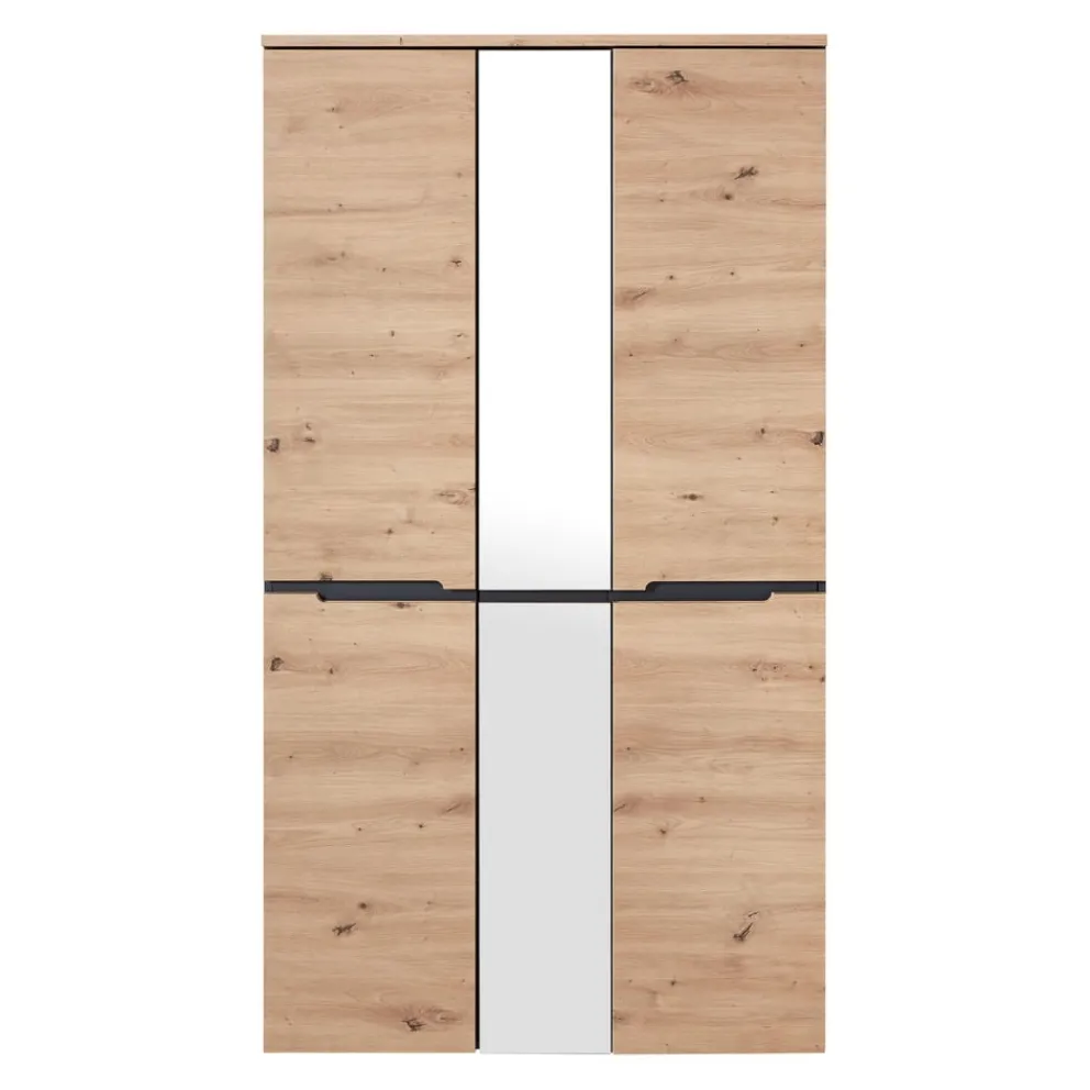 Voleo Garderobenschrank Memphis eichefarbig, graphitgrau Discount