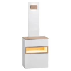 SUDBROCK Garderobenschrank Mex 155Eiche milk (astig), 419blütenweiß