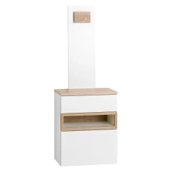 SUDBROCK Garderobenschrank Mex 155Eiche milk (astig), 419blütenweiß