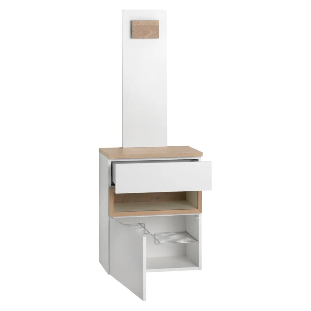 SUDBROCK Garderobenschrank Mex 155Eiche milk (astig), 419blütenweiß