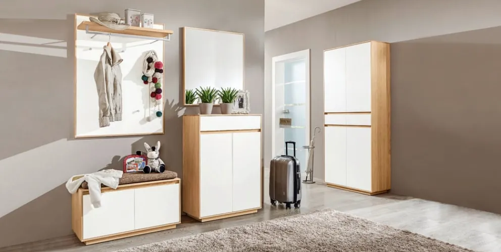 Novel Garderobenschrank V100 eiche, weiss Sale
