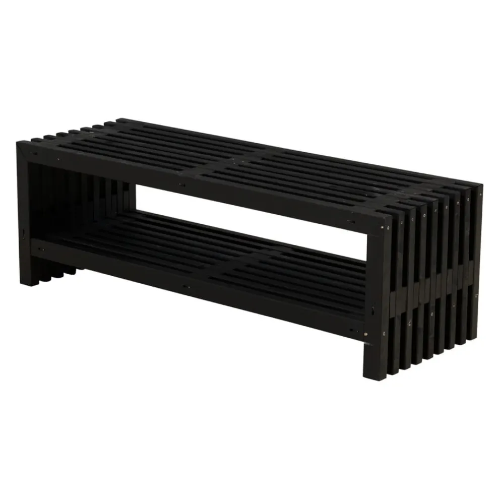 PLUS Gartenbank Rustik schwarz Discount