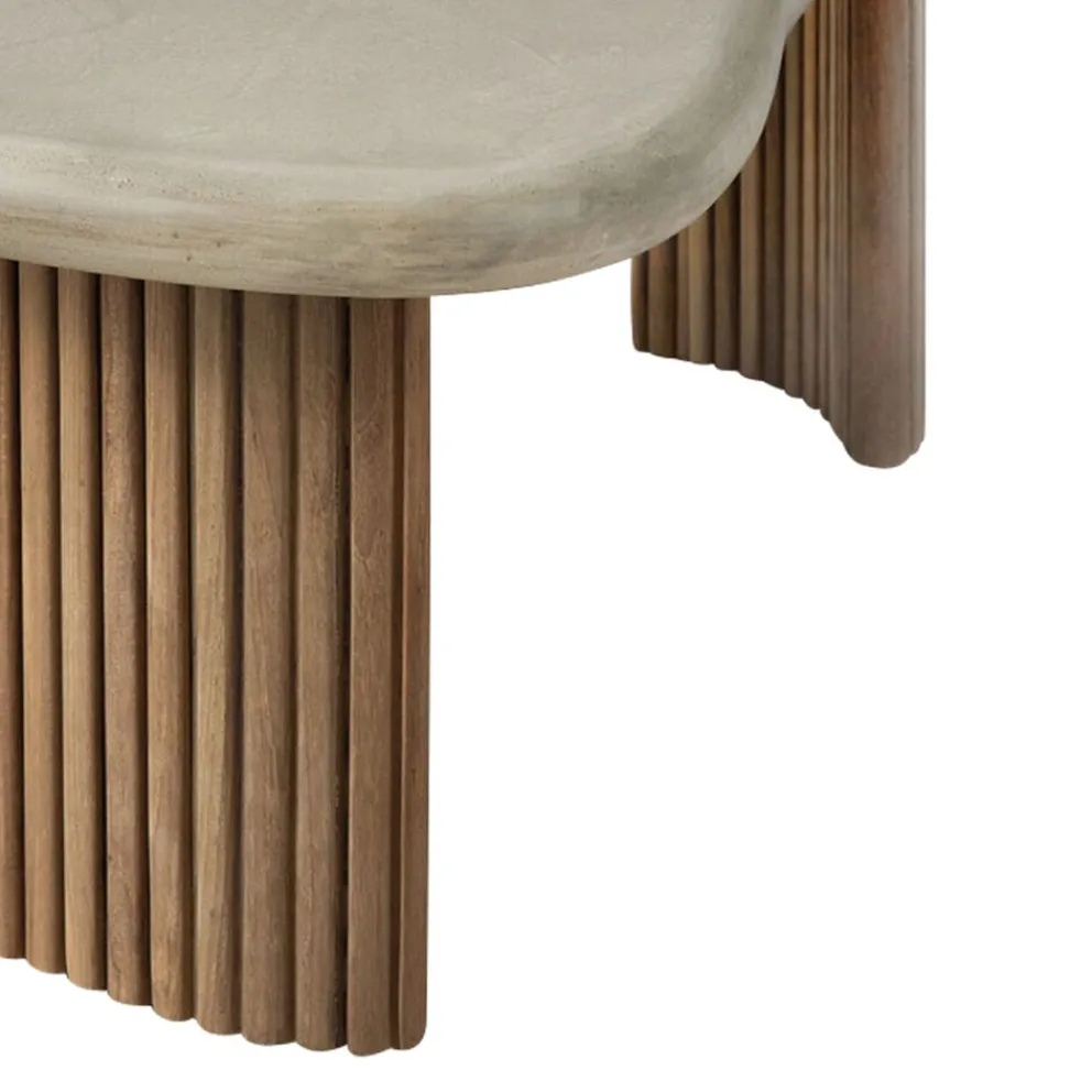 Ethnicraft Gartenbeistelltisch Boomerang hellgrau