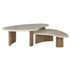 Ethnicraft Gartenbeistelltisch Boomerang hellgrau New