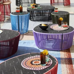 Ames Gartenbeistelltisch Cartagenas crème, pastellblau, schwarz Online