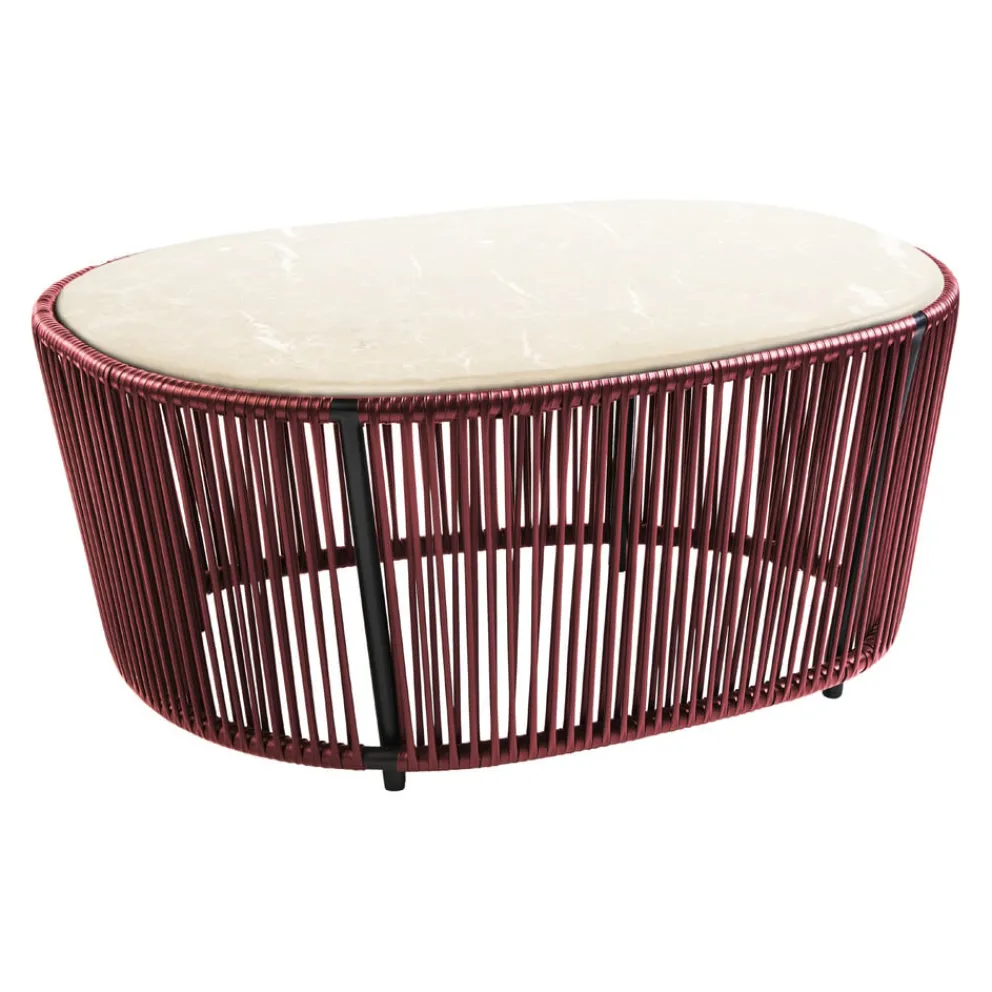 Ames Gartenbeistelltisch Cartagenas bordeaux, crème, schwarz Clearance