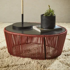 Ames Gartenbeistelltisch Cartagenas bordeaux, schwarz Outlet