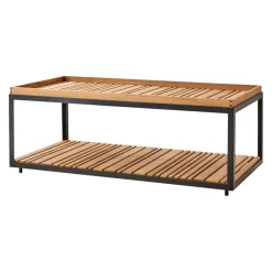 Cane-line Gartenbeistelltisch Level lava grey, teakfarbig Best