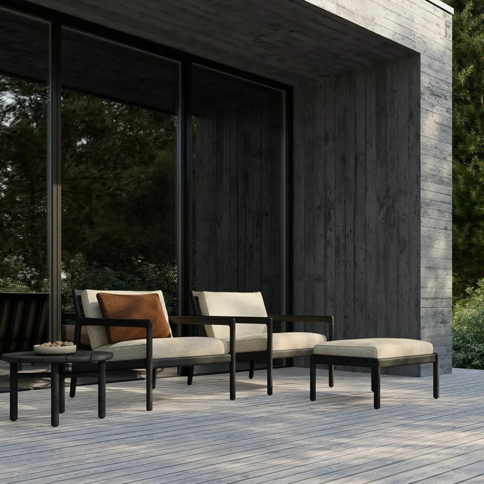 Ethnicraft Gartenbeistelltisch Quatro schwarz Clearance
