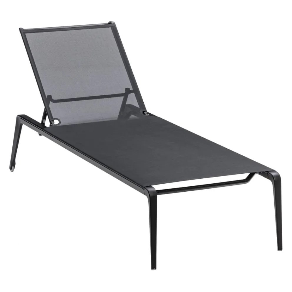 Fast Gartenliege Ushuaia Alluminio 2 nero, Batyline BNE nero New