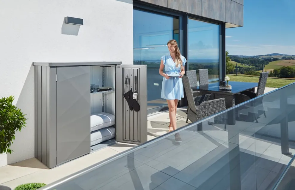 Biohort Gartenschrank Romeo Gr. M X-Design quarzgrau New