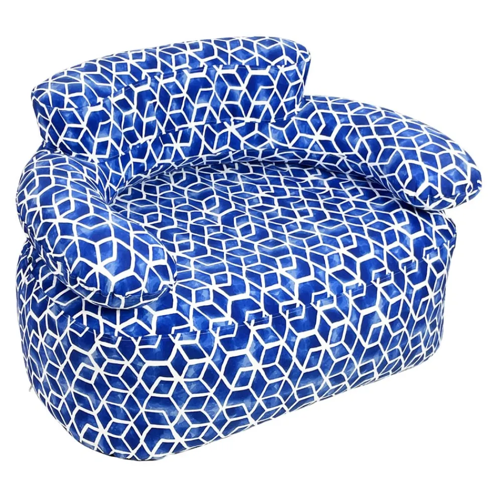 Gartensessel Aufblasbar blau, weiss New