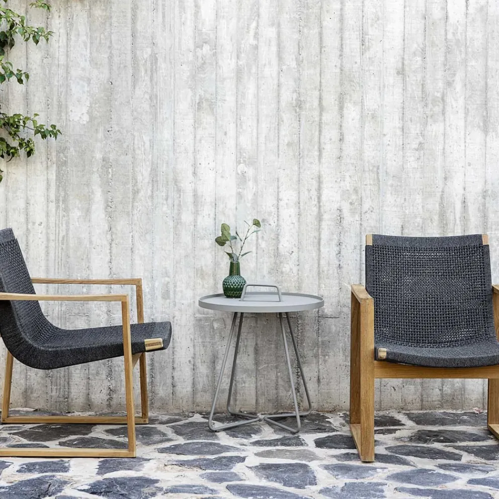 Cane-line Gartensessel Endless dunkelgrau, teakfarbig Discount
