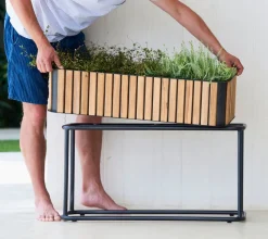 Cane-line Gartentopf Combine lava grey, teakfarbig Best