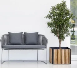 Cane-line Gartentopf Combine lava grey, teakfarbig Hot