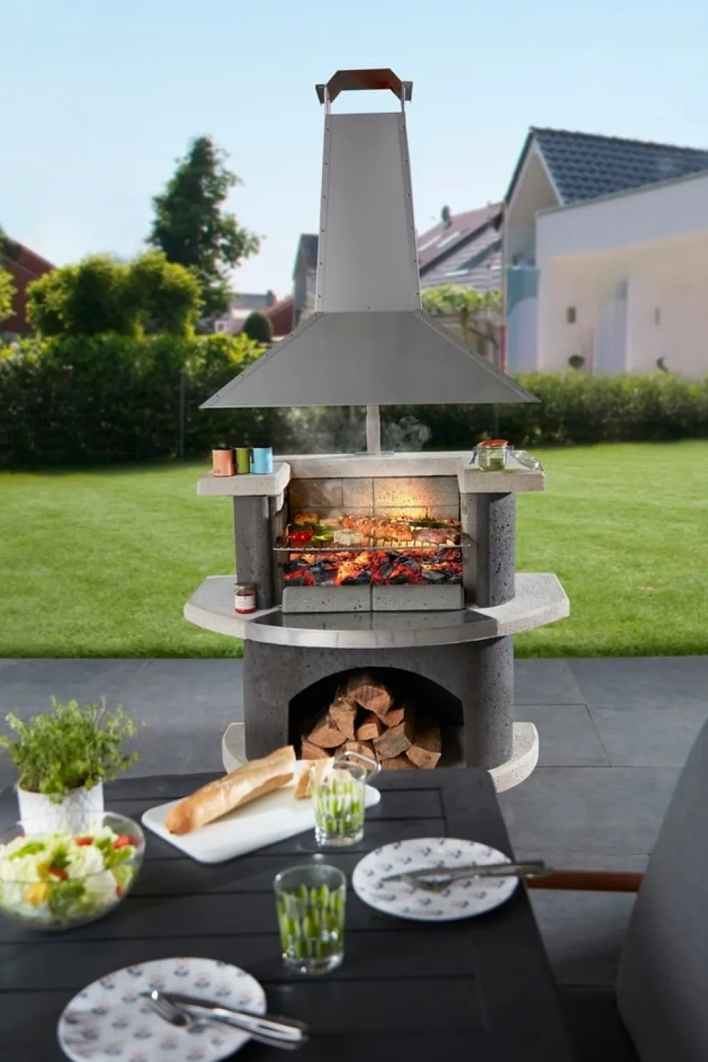 Buschbeck Grillkamin Zürich anthrazit, weiss Clearance
