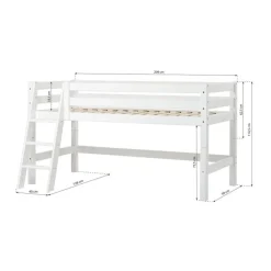 Hoppekids Halbhochbett Einlegerahmen HS-Luxury weiss Clearance