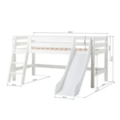 Hoppekids Halbhochbett Einlegerahmen HS-Luxury weiss Hot