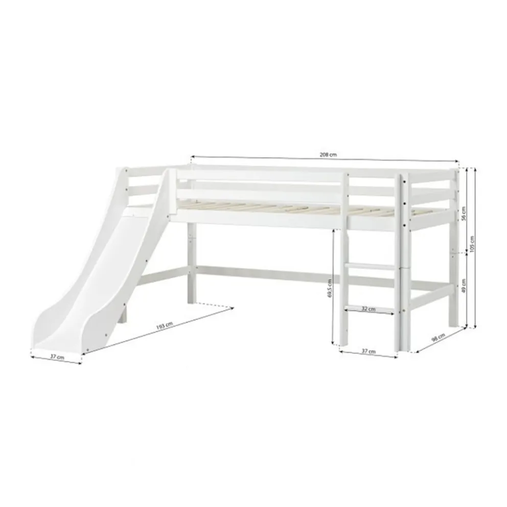 Hoppekids Halbhochbett Lattenrost HS-Luxury weiss Sale