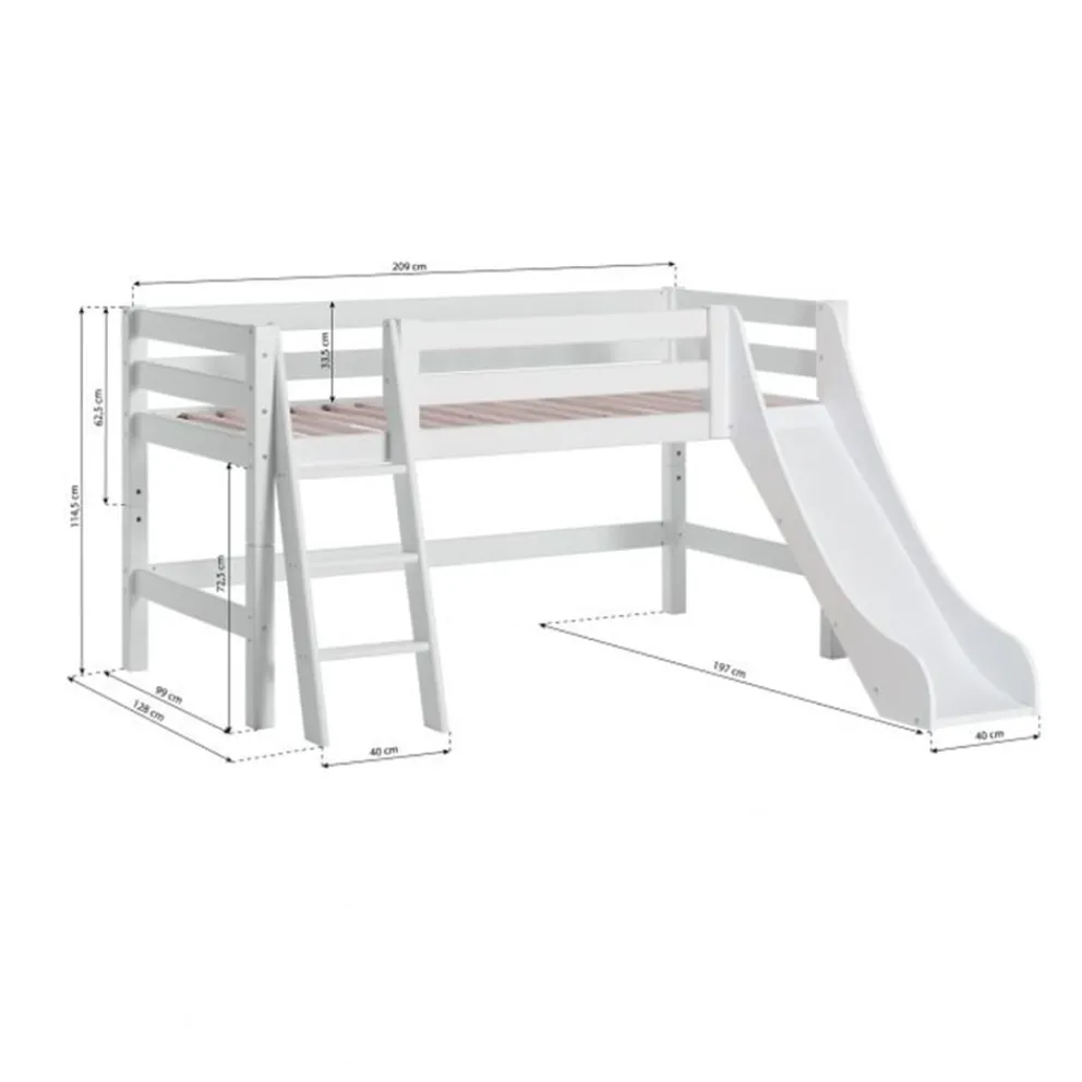 Hoppekids Halbhochbett Lattenrost HS-Luxury weiss Online
