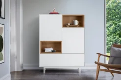atelier pfister Highboard Amden anthrazit, eichefarbig, weiss Sale