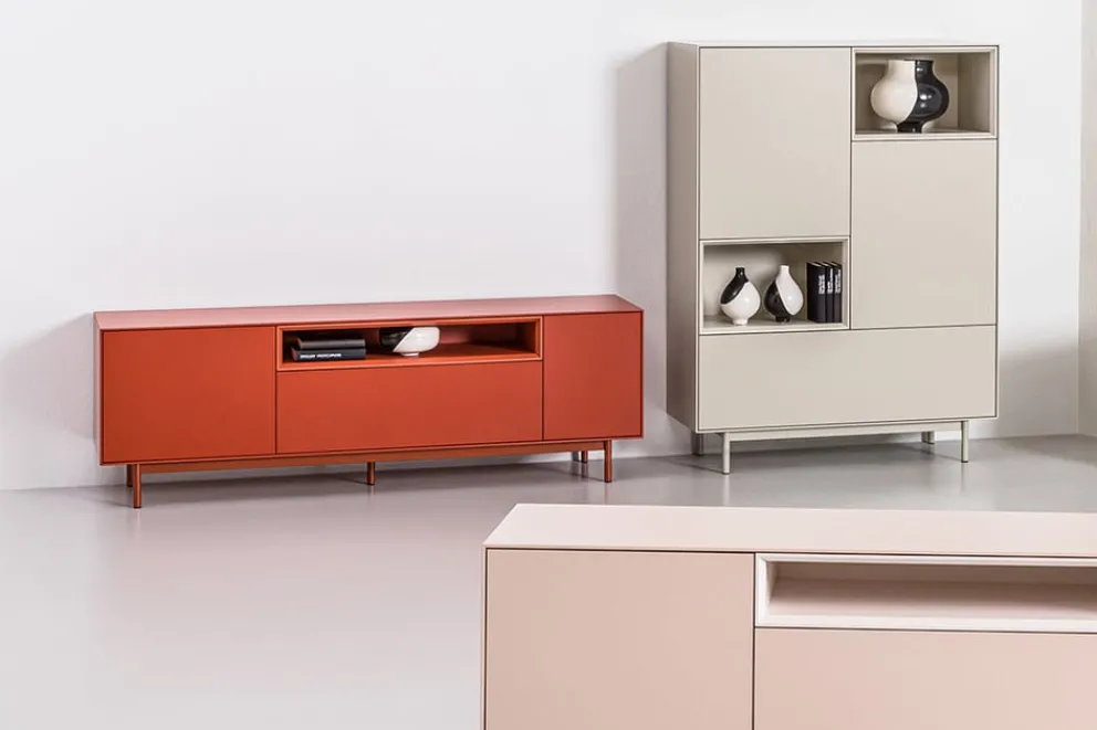 atelier pfister Highboard Amden anthrazit, eichefarbig, weiss Sale