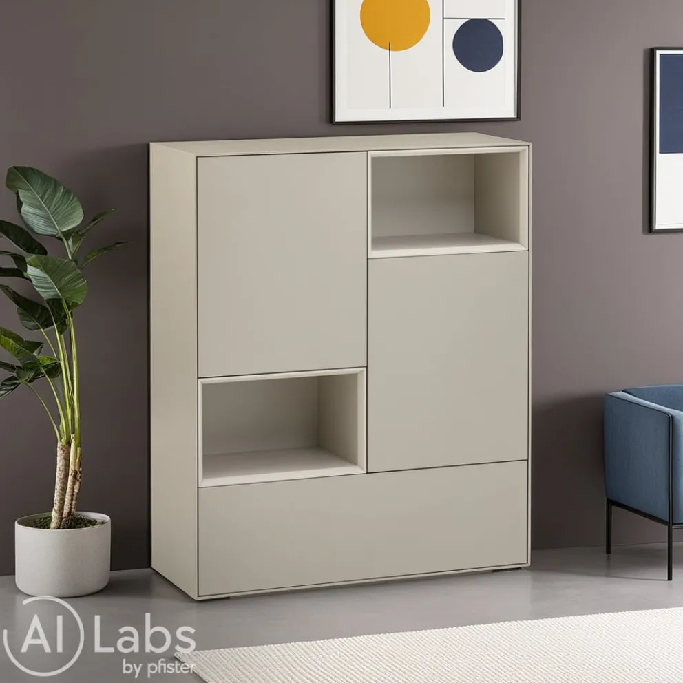 atelier pfister Highboard Amden Greige, Hellgreige, anthrazit Discount