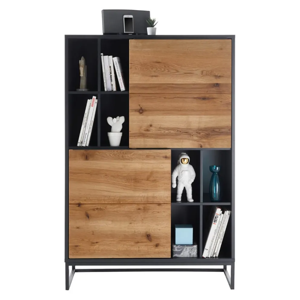 Novel Highboard Asmara anthrazit, eichefarbig Sale