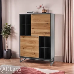 Novel Highboard Asmara anthrazit, eichefarbig Sale